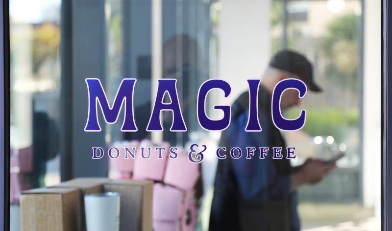 05 Office Magic Donuts And Coffee Logo Entrance