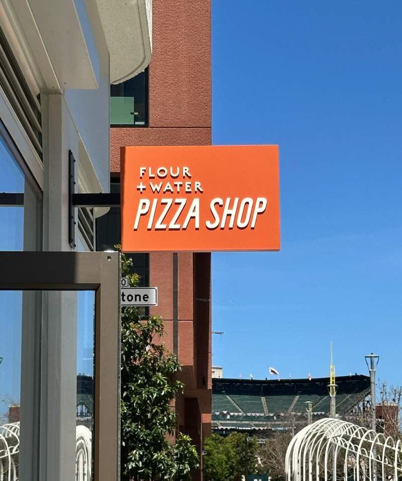 Office FW Pizza Shop Entrance Sign